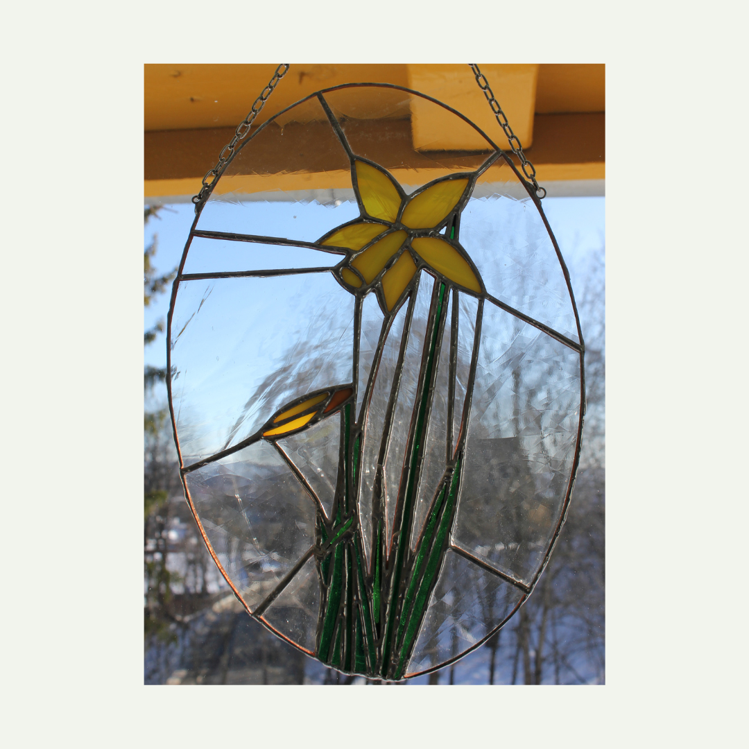 front - hanging in a window