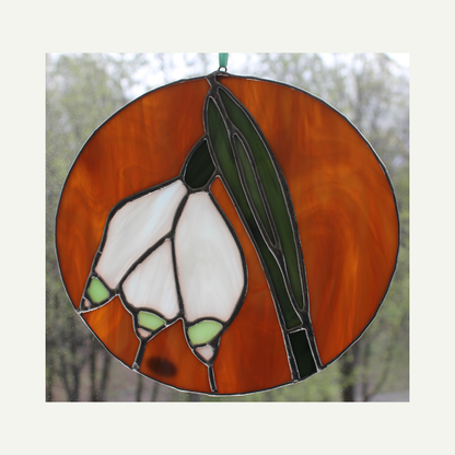 front, hanging in a window