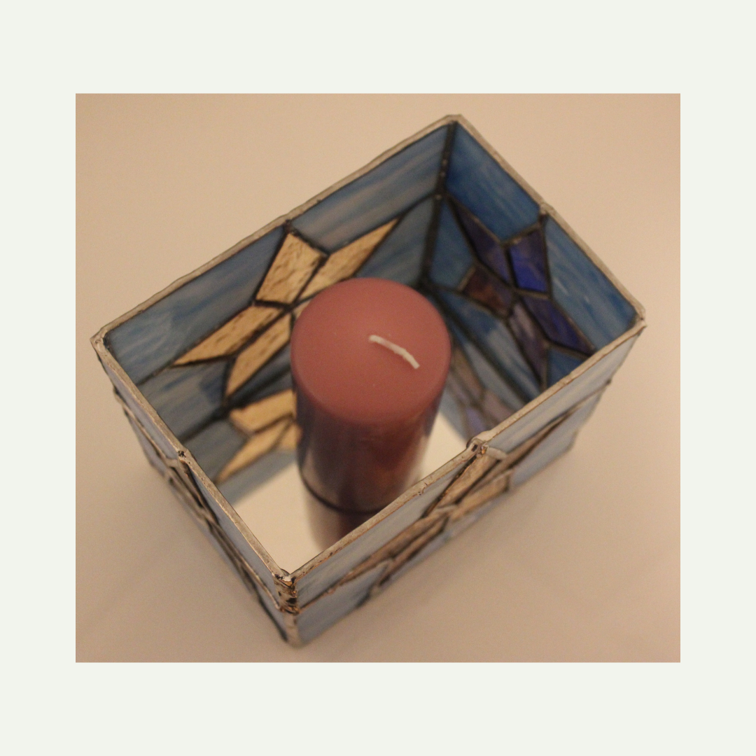 view in the lantern with a candle inside