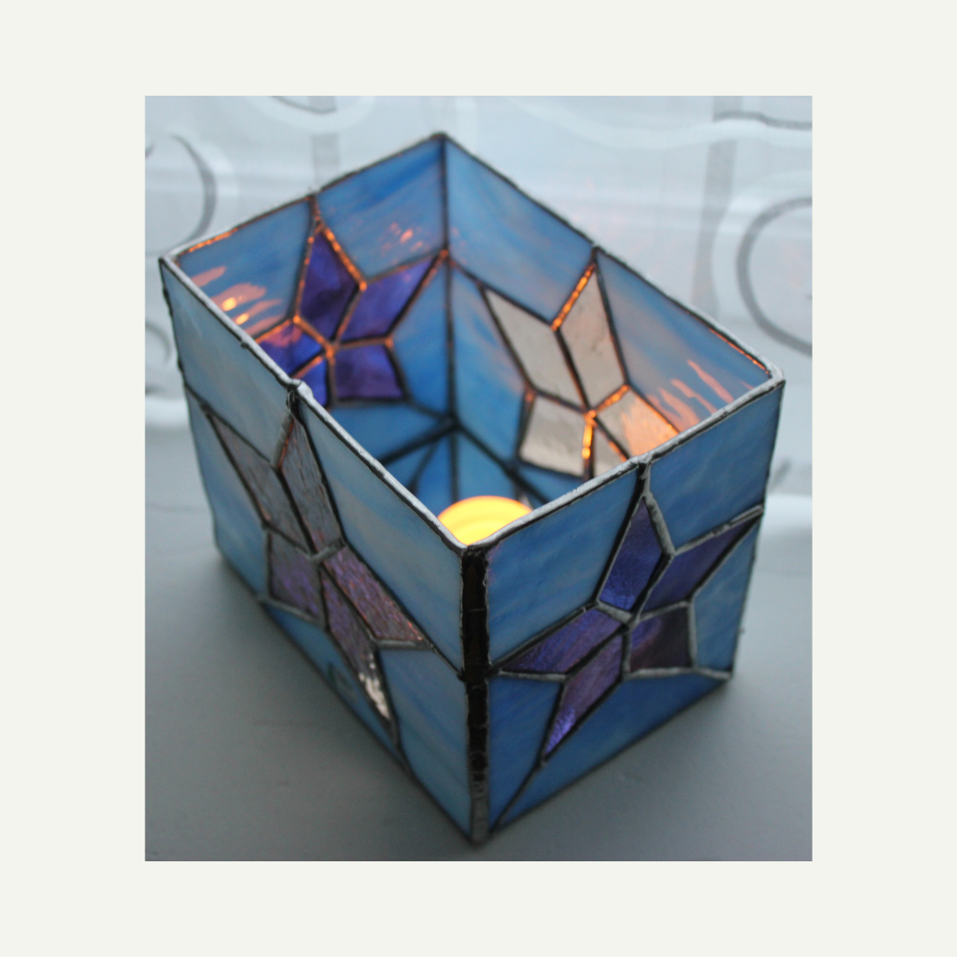 with a tea light in the lantern